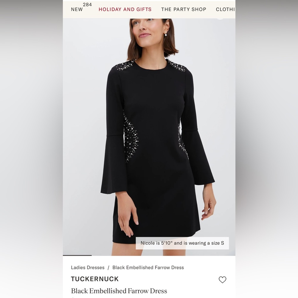 Tuckernuck cocktail dress black embellished